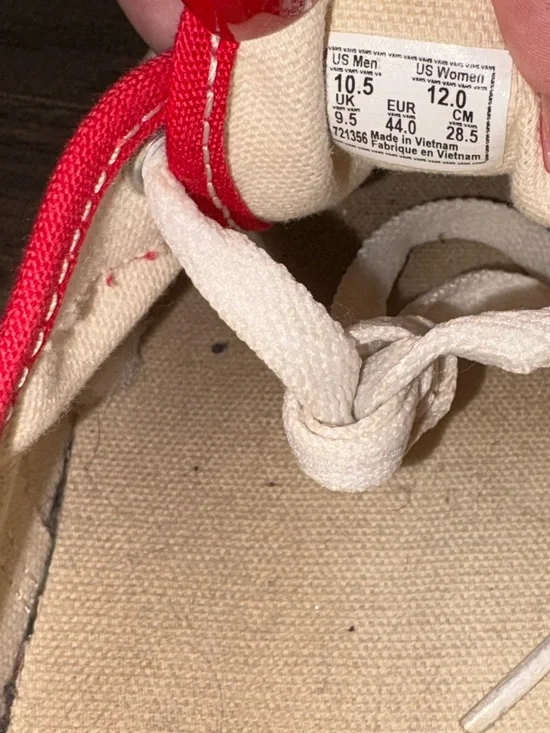 Vans Red Low-Top Canvas Sneakers with White Accents - Picture 5 of 5